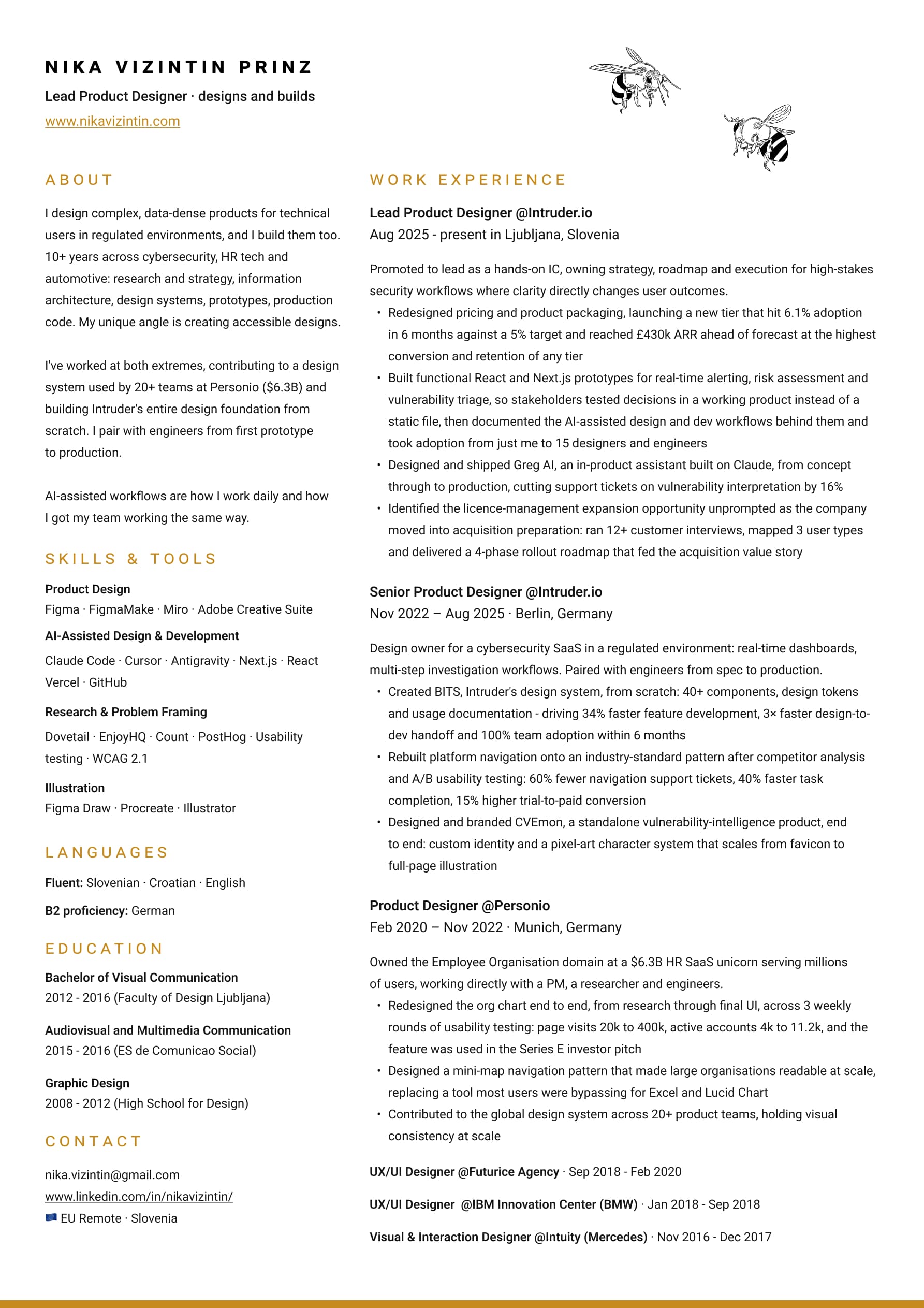 Nika Vižintin Prinz — Resume