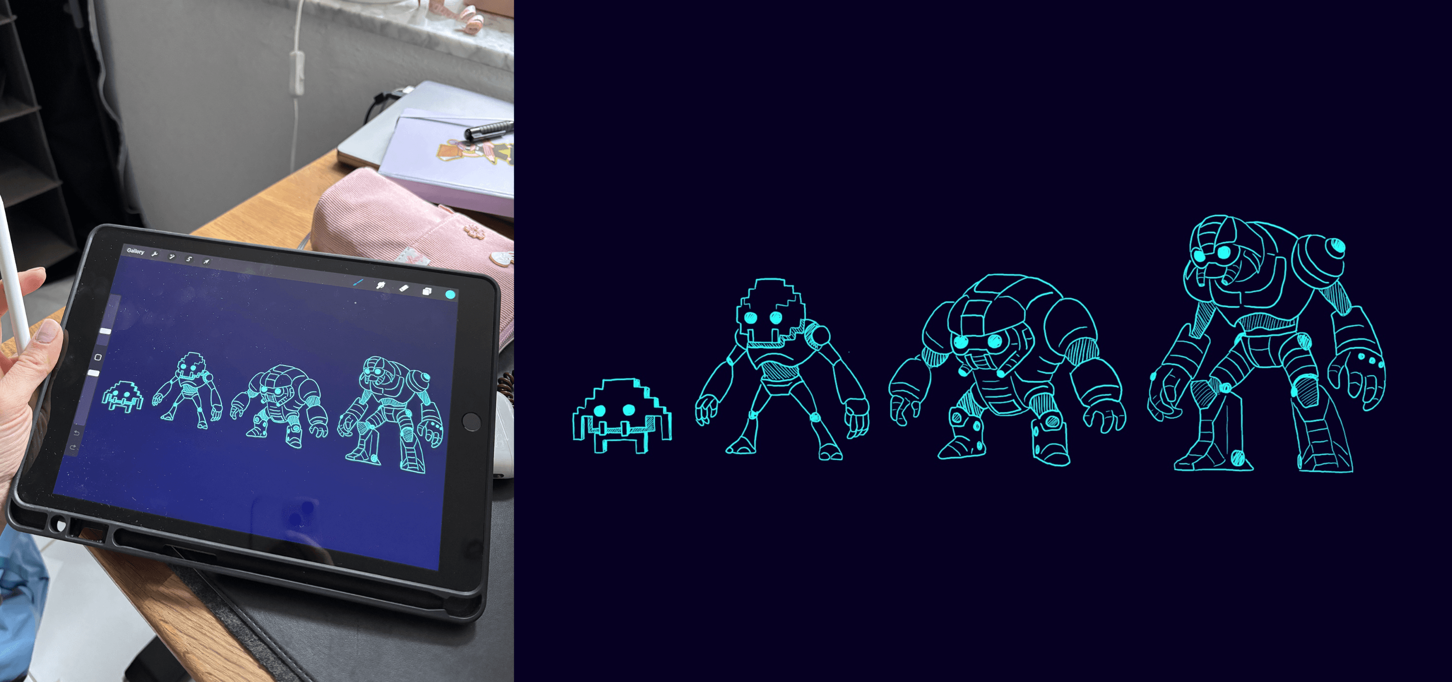 Full width character showcase