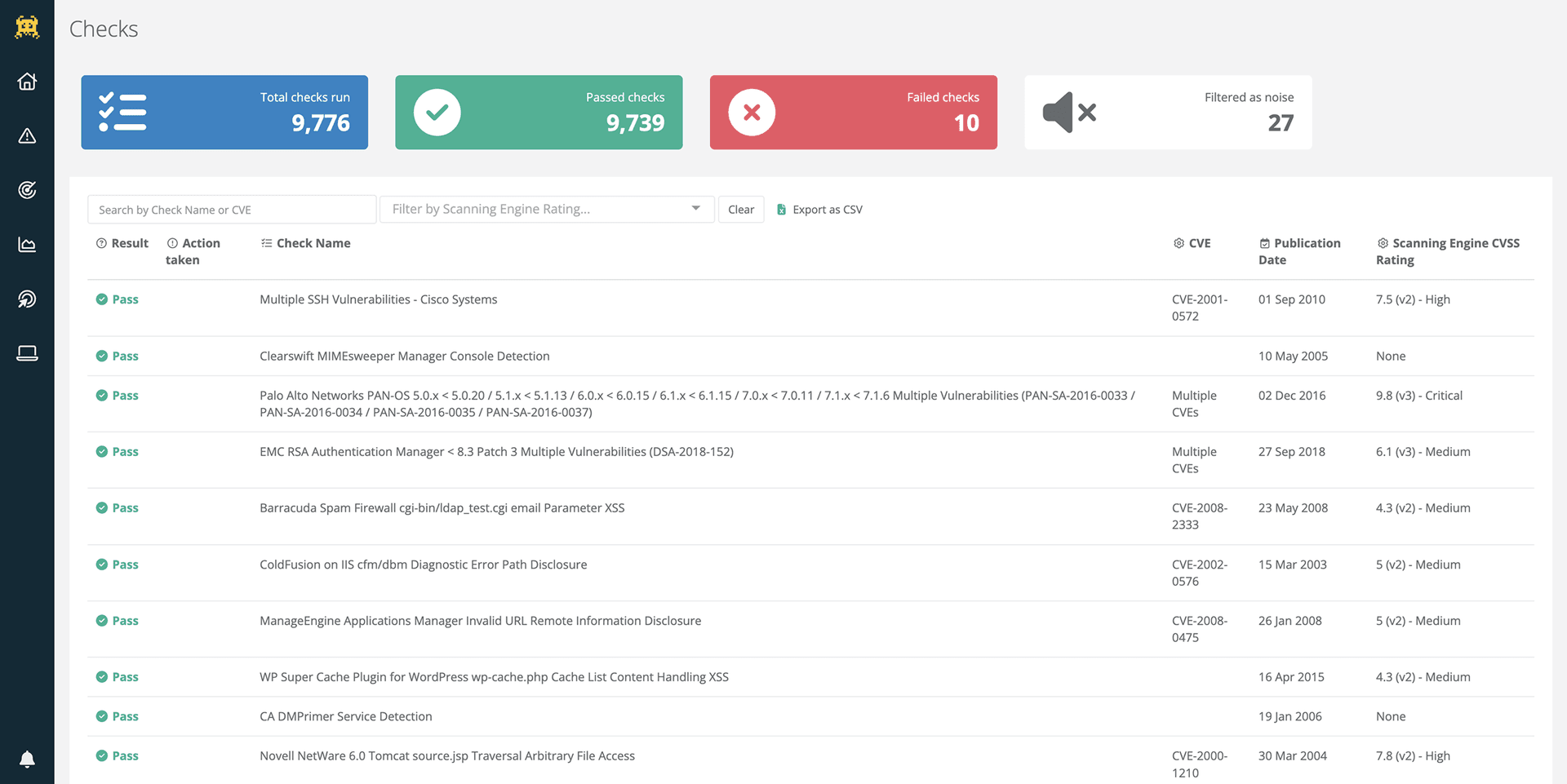 Checks — before redesign