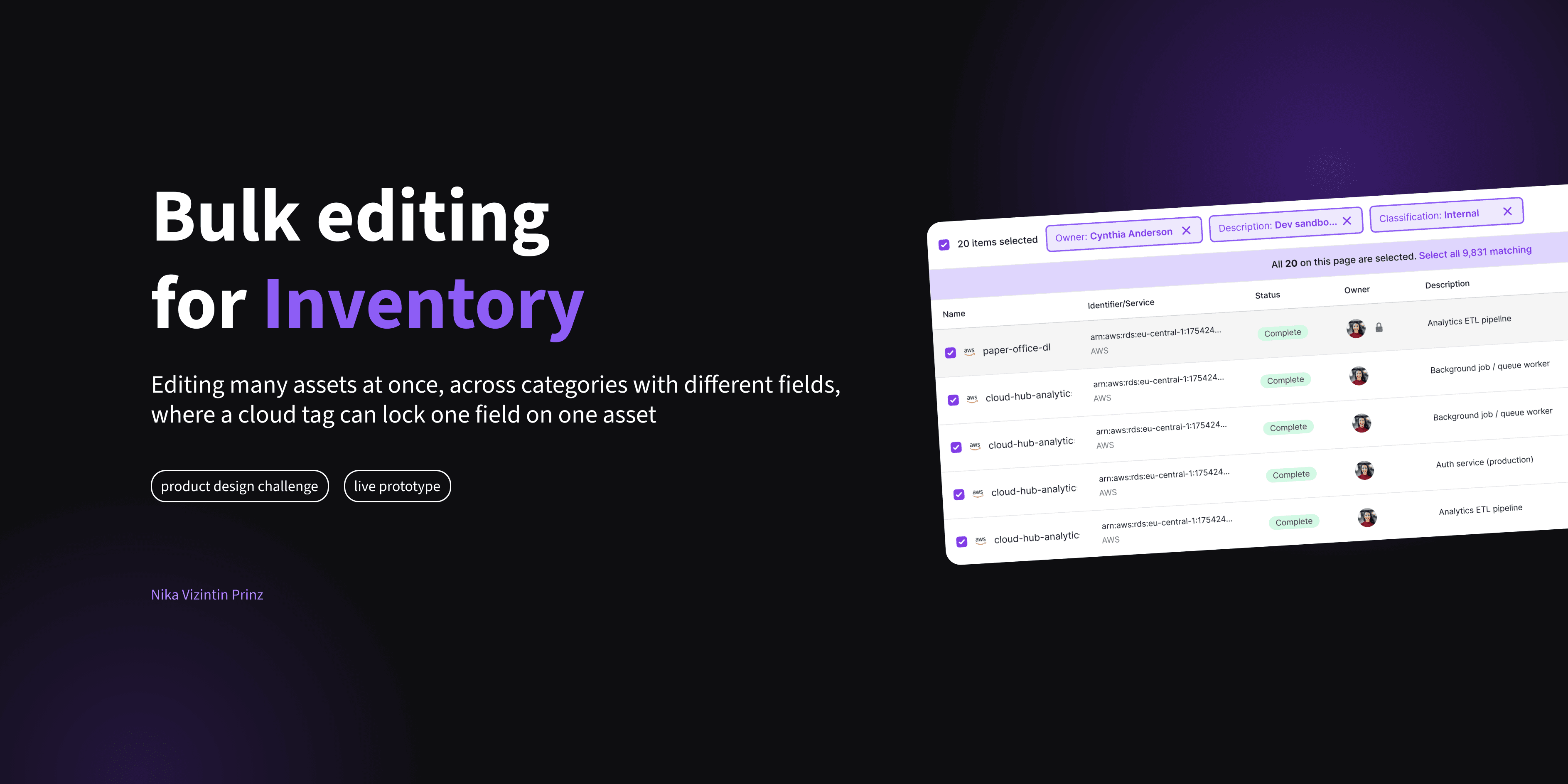 Bulk editing for Inventory, project cover