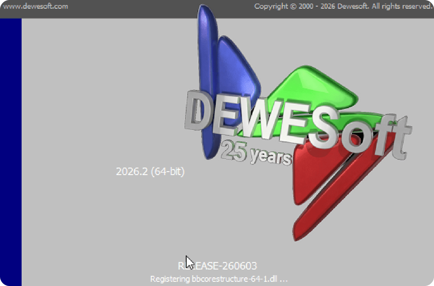 Current DewesoftX splash screen